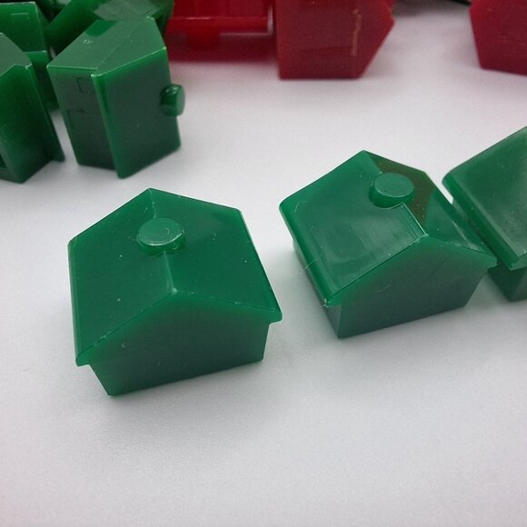 Vintage Monopoly House Hotel Lot Red Green 1960s Board Game Replacement - Picture 6 of 7